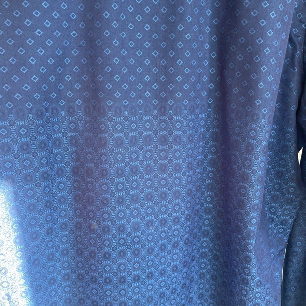 Robert Graham Men's Button Down Shirt Jacquard Blue Size L Long Sleeve - Picture 13 of 15